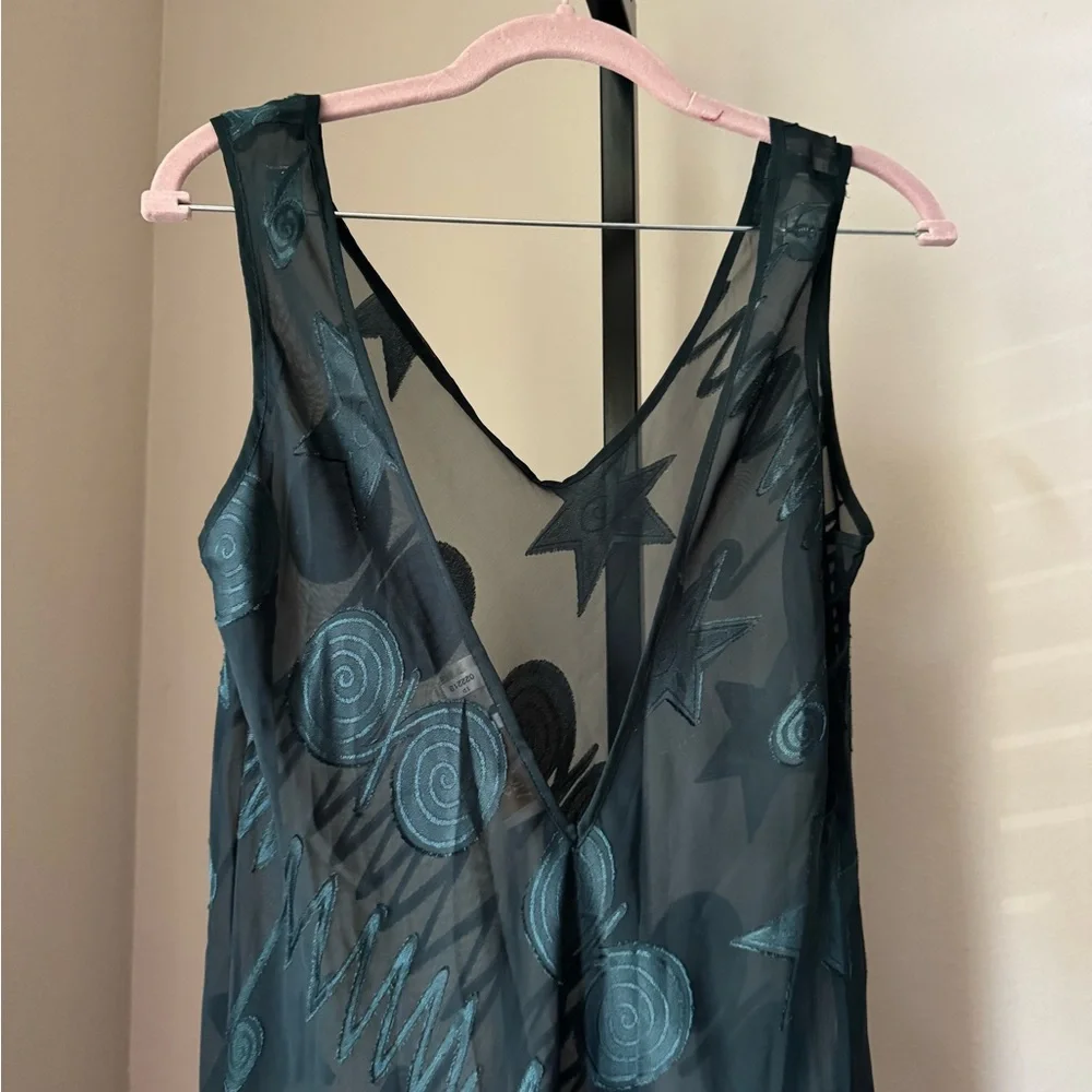 Vintage Victoria’s Secret gold label Sheer green Sleeveless slip Dress - Picture 5 of 9